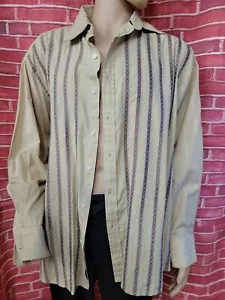 Camicia Phat Farm vintage uomo a righe gialle/oro manica lunga con bottoni XL #C - Foto 1 di 12