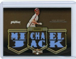 2010 Topps Triple Threads Baseball Gold Relic #TTR-59 Mike Schmidt #01/27
