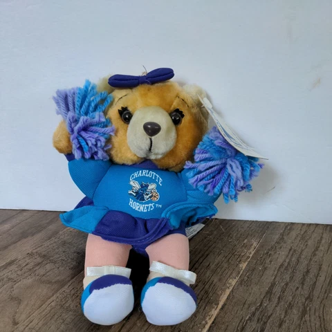 Charlotte Hornets NBA Vintage 1994 Cheerleader Bear Plush With tag Cover