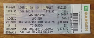 UFC 220 TD Garden January 20 2018 FULL Ticket Stipe Miocic vs Francis Ngannou - Picture 1 of 2