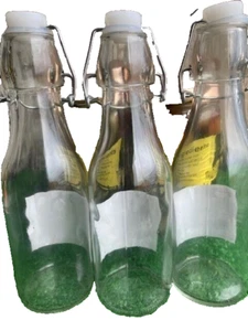 2 x Retro Style Glasflasche mit Schwenkdeckel Metall Klemmbehälter Aufbewahrung - Bild 1 von 2
