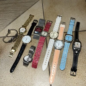 10-Qty Ladies Beautiful Quartz Watches Anne Klein Aldo Relic Fossil Elvis Vintag - Picture 1 of 13