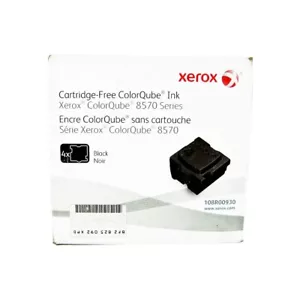 4X Genuine Xerox 8570/8580 Black Solid Ink ColorQube 108R00930 (NonMetered) - Picture 1 of 1