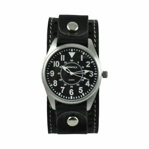 Reloj Nemesis Negro Único con Banda Negra de Cuero Cosida Única STH095K - Imagen 1 de 1