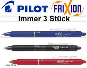 PILOT CLICKER Tintenroller FRIXION BALL radierbar blau schwarz rot Roller +bonus - Bild 1 von 4