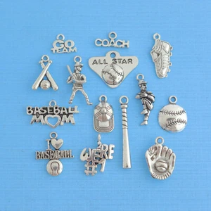 Deluxe Baseball Charm Collection Antique Silver Tone Ball Park 14 Charm - COL265 - Picture 1 of 2