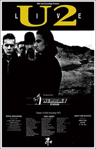 Póster de concierto de U2 Joshua Tree Tour 1987 Wembley - Imagen 1 de 1