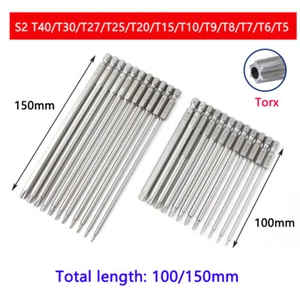 5Pcs Long Reach Torx Star Hex Tamper Proof Screwdriver Bits Security Bit Set UK - Picture 1 of 43