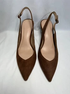NEW Banana Republic Madison Brown Suede Slingback Sz 5.5 - Picture 1 of 7