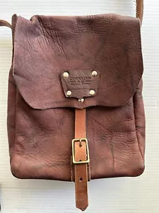 Buffalo Hide? Goertzen Brown Leather Messenger Field Guide Bag Hand Made USA - Picture 1 of 11