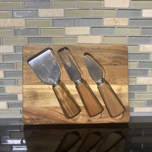 Brandani Käsemesser Party Set 3-teilig Schneidebrett Akazienholz - Wurstwaren - Bild 1 von 11