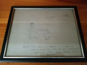 Reamer Keller Original Pencil Comic Illustration Artwork "Don't Trim Them Short" - Picture 1 of 5