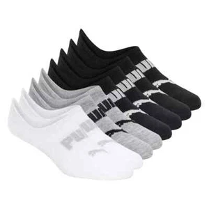 PUMA Women's No Show Sneaker Socks, Black/White/Grey , 5-9.5 Shoe Size, 8 Pairs - Picture 1 of 3