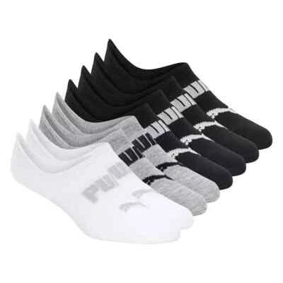 Calcetines deportivos PUMA No Show para mujer, negros/blancos/grises, talla de zapato 5-9,5, 8 pares Foto 1 de 3
