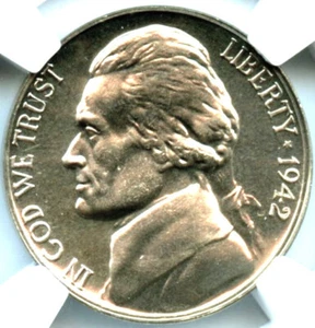 1942-P Silber Jefferson Nickel, NGC PF67 - Bild 1 von 3