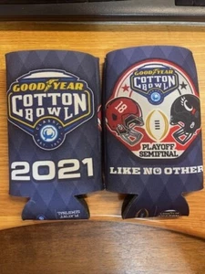 (2) 2021 Cotton Bowl Alabama Cincy Can Koozie Beer, Roll Tide, Tall Boy Koozie - Bild 1 von 1