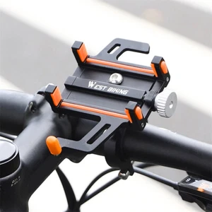 WEST BIKING Cell Phone Clamp Base Double Pole Scooter Phone Clip (Orange) - Photo 1 sur 10