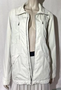 Banana Republic Jacket Mens Small Off White Long Full Zip Multiple Pocket - Picture 1 of 21