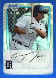 2011 (TIGERS) Bowman Chrome Prospects Blue Refractors #BCP43 Corey Jones /250