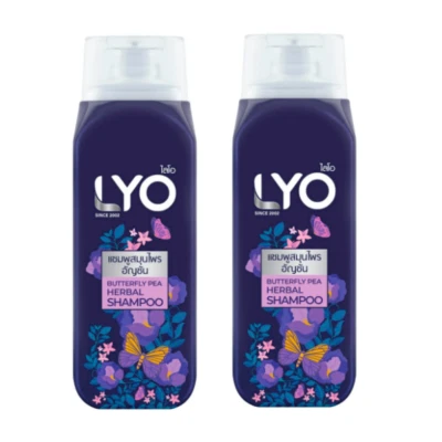 Shampoo Hair Lyo Butterfly Pea Herbal Shampoo 200 ml. x 2 bottles​ Lyo - Image 1 of 3