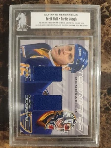 2000-01 BAP Ultimate MemorabiliA TM32-BRETT HULL Curtis Joseph #/70 Game Jerseys - Picture 1 of 3