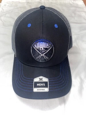 NHL Buffalo Sabres Embroidered Logo Adjustable Mesh Back Hat Black/Blue - Image 1 of 4