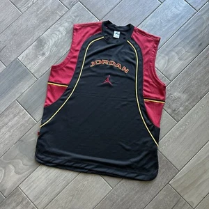Y2k 2000s Jordan Jumpman #23 Black Red Jersey Tank Top Shirt Men’s SIZE 2XL - Picture 1 of 7