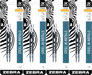 Zebra G-402 Stainless Steel Pen JK-Refill, Fine Point, 0.5mm, Black Ink, 8-Count - Picture 1 of 5