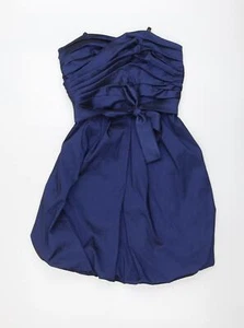 Vera Mont para mujer Mini poliéster azul talla 10 cuello cuadrado con cremallera - sin tirantes - Imagen 1 de 10