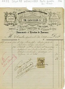 Dépt 78 - St Germain en Laye 27 Rue de Paris - Secteur Journal & Imprimerie 1887 - Picture 1 of 1
