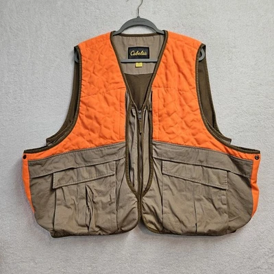Cabela's Hunting Vest Mens 2XL Tan Orange Safety Animal Storage Bird Duck Rabbit - Image 1 of 4
