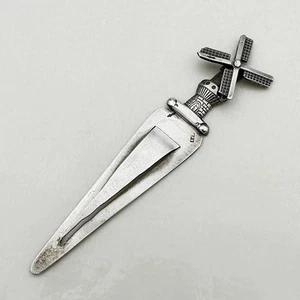NOVELTY DUTCH ARTICULATED WINDMILL BOOKMARK HM SILVER 20th Century - Picture 1 of 5