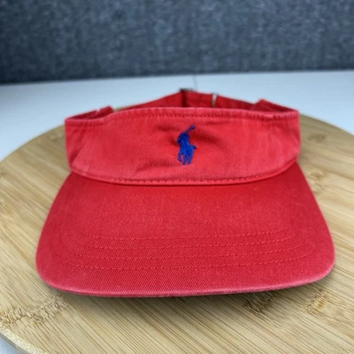De colección Polo Ralph Lauren Visera Sombrero Gorra Correa Ajustable Rojo Azul Pony Logo Foto 1 de 4