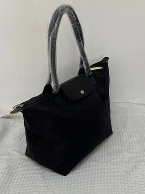 New Longcham Le Plage tote bag nylon 1899 large L in black with horse embroidery