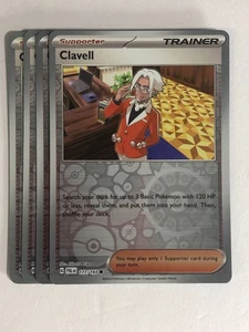 Pokemon TCG Paldea Evolved 4x Playset Reverse Holographic Clavell 177/193 NM - Picture 1 of 2