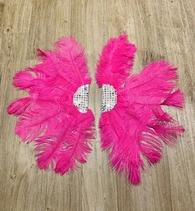 Wunderschöne Burlesque Straußenfeder Fächer Rosa 1 - Bild 1 von 4