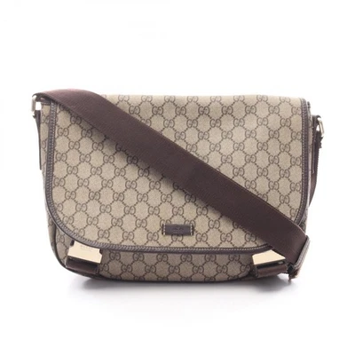 GUCCI GG Supreme Shoulder crossbody Bag 201732 canvas leather Beige Brown Used - Image 1 of 4