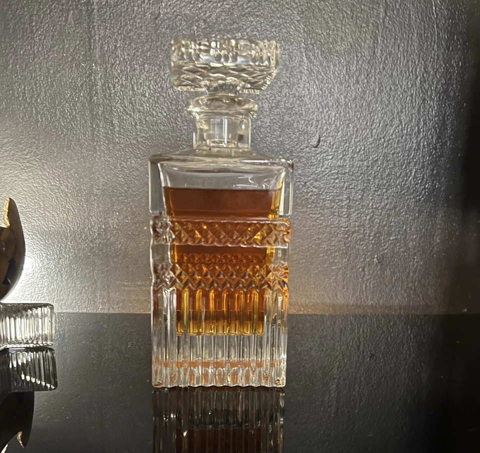 Square Bohemia 24% PB0 Crystal  Spirits Decanter Czech Republic. Heavy, Stunning - Image 1 of 4
