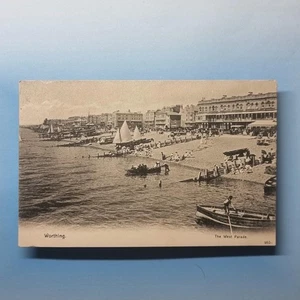 Worthing Postcard 1905 Sussex West Parade Busy Edwardian Beach Boats - Picture 1 of 2
