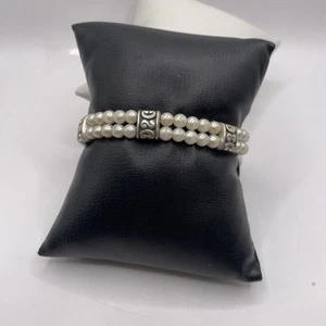 Brighton Silver Tone Double-Strand Pearl Bracelet (22.32g) - Picture 1 of 17