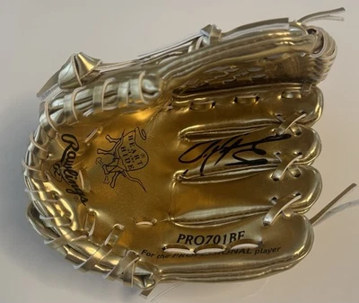 Mini Guante Dorado Ivan Pudge Rodriguez Texas Rangers Rawlings Salón de la fama Certificado de Autenticidad JSA Foto 1 de 2