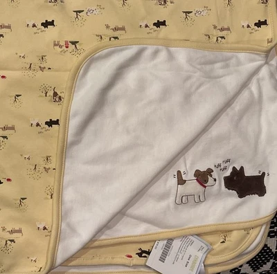 Gymboree Dog Park Spring 2007 Yellow Ruff Ruff Baby Blanket Scottie Puppy Ball - Image 1 of 4