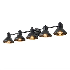 40.5 in. 5-Light Powder-coated Black Vanity Light Fixture - Picture 1 of 8