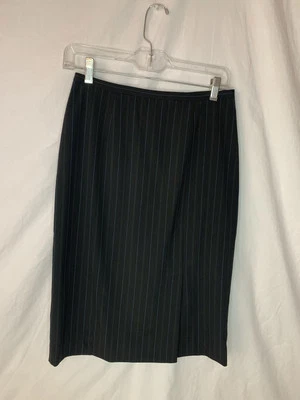 Falda midi vintage Classiques Entier mujer talla 4 rayas, forrada, abertura delantera Foto 1 de 4