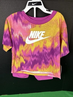 Conjunto de 2 pantalones cortos Nike para niñas talla 3T rosa Foto 1 de 2