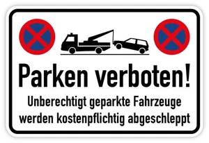 Pegatina "¡Prohibido aparcar!" Prohibición aparcar lámina de remolque | Tamaño a elegir - Imagen 1 de 4