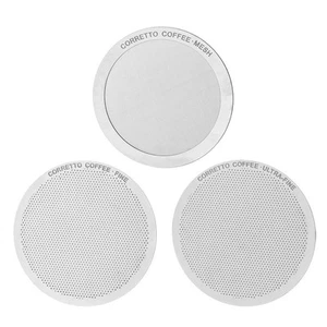Set di 3 Filtri in Metallo Riutilizzabili da utilizzare in Macchina da Caffè AeroPress, include F... - Foto 1 di 6