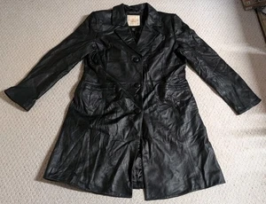 Covington Outerwear Womens X Large Black Genuine Leather Button Up Jacket 25 - Picture 1 of 11