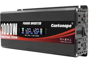 Cantonape 1000W/2000W(Peak) Car Power Inverter DC 12V to 110V AC Converter - Picture 1 of 9