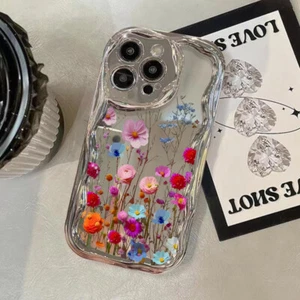 Funda Para iPhone 16 15 Pro Max 14 13 12 A Prueba de Golpes Flor Onda Rizada Marco Cubierta - Imagen 1 de 17